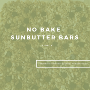 NO BAKE SUNBUTTER BARS by Marie Tower at Marietower.com