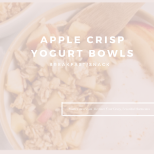 Apple Crisp Yogurt Bowls by Marie Tower at MarieTower.com Apple Crisp Yogurt Bowls by Marie Tower at MarieTower.com