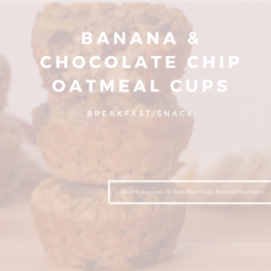 Banana & Chocolate Chip Oatmeal Cups by Marie Tower at MarieTower.com Banana & Chocolate Chip Oatmeal Cups by Marie Tower at MarieTower.com