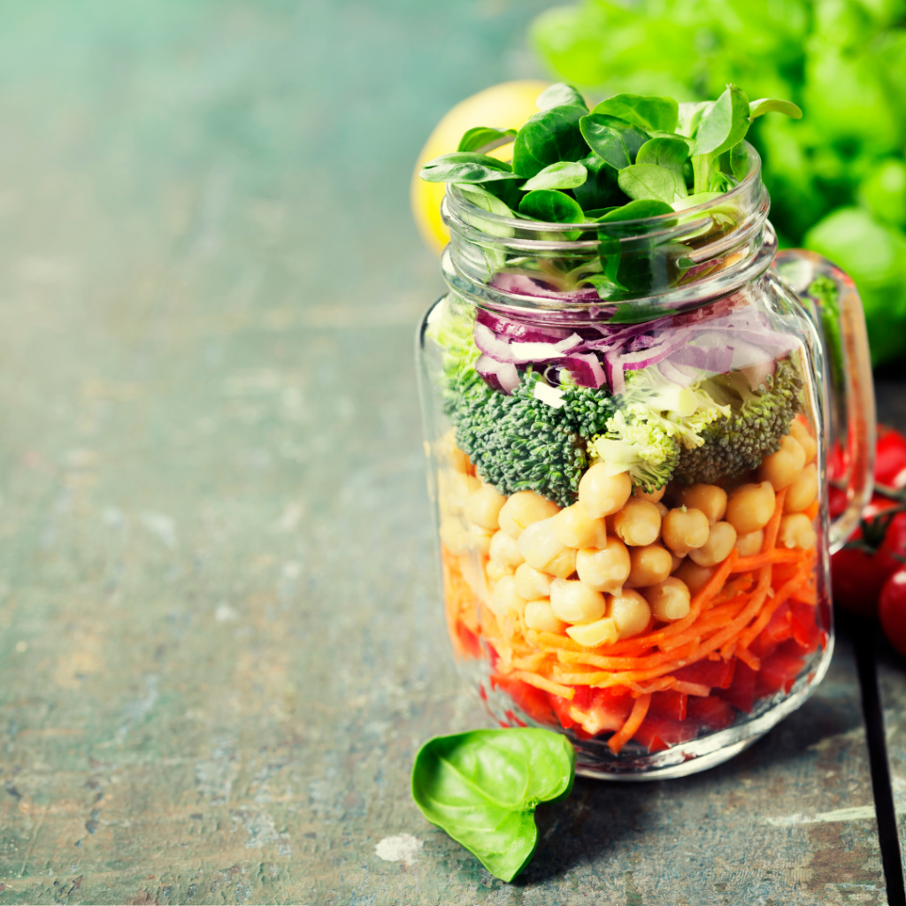 Thai Chickpea Salad (in a mason jar) - Marie Tower Nutrition