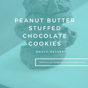Peanut Butter Stuffed Chocolate Cookies at MarieTower.com by Marie Tower